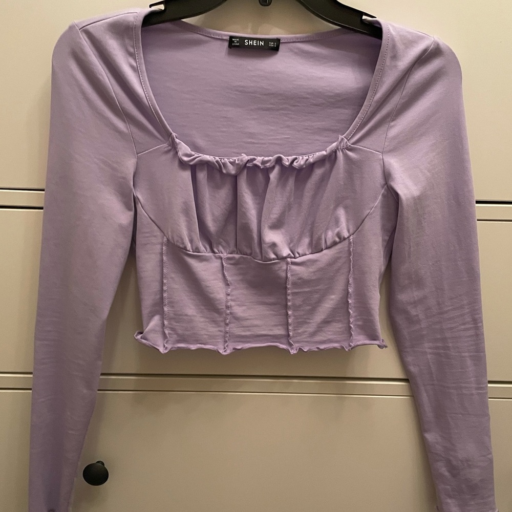 Top Women Size Small Purple shein
